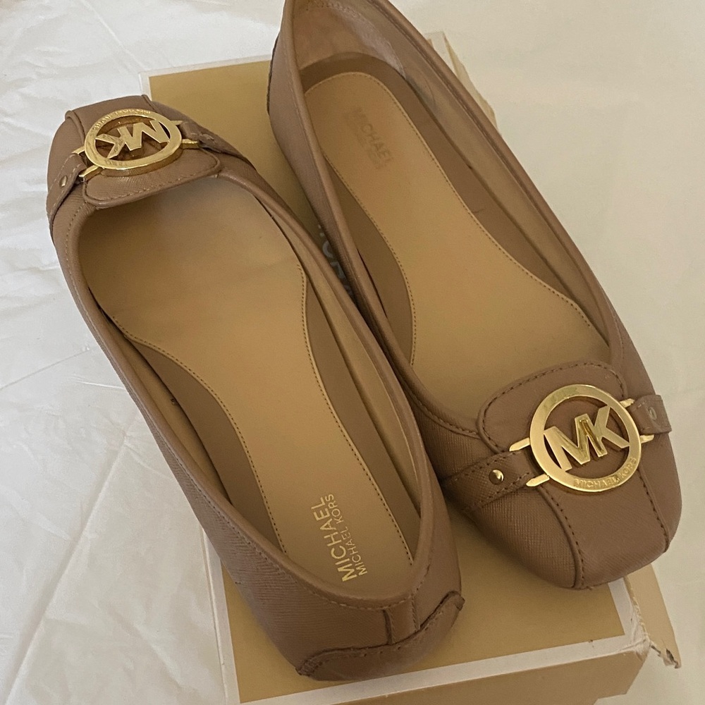 Michael Kors Brown Loafers with Gold Logo